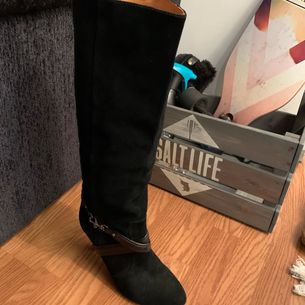 Coach black suede boots gently worn
